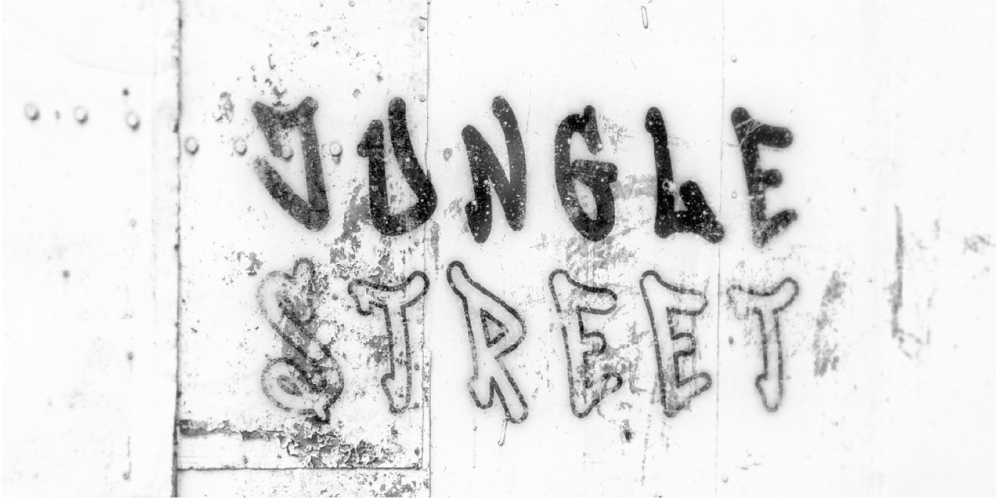Beispiel einer Jungle street-Schriftart